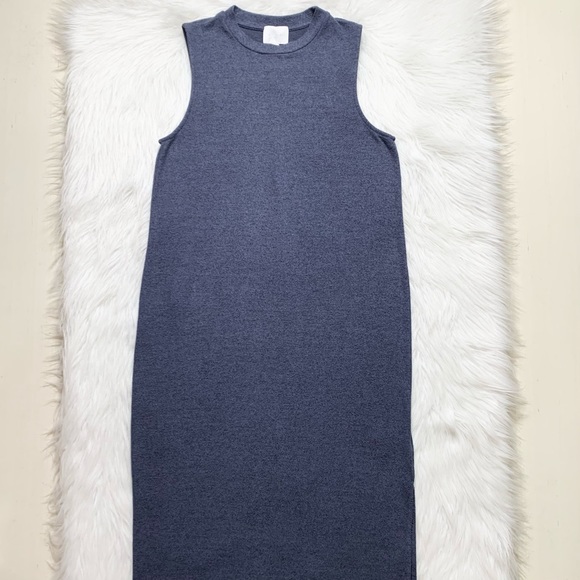 SOLD-Anthropologie Sleeveless Knit Blue Midi Dress - Picture 9 of 12